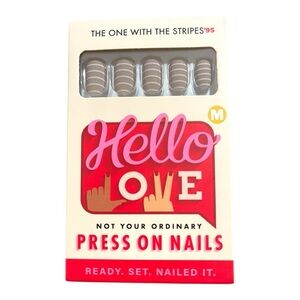 Hello Love Press-On Nails - The One With The Stripes (Medium)